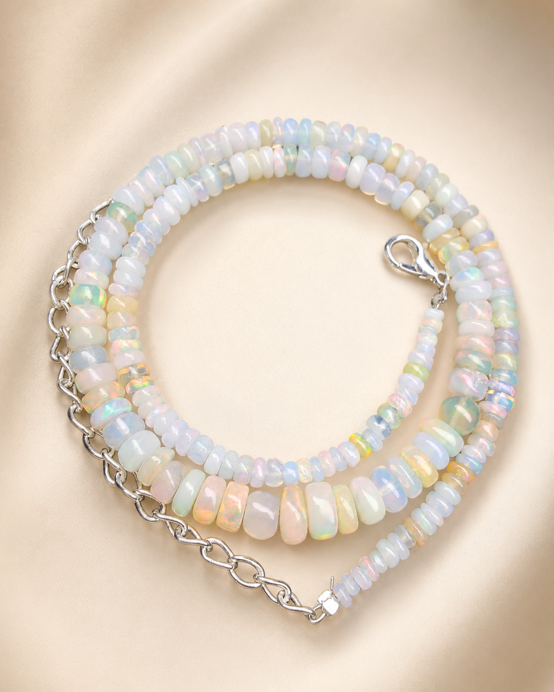 Natural White Opal Necklace