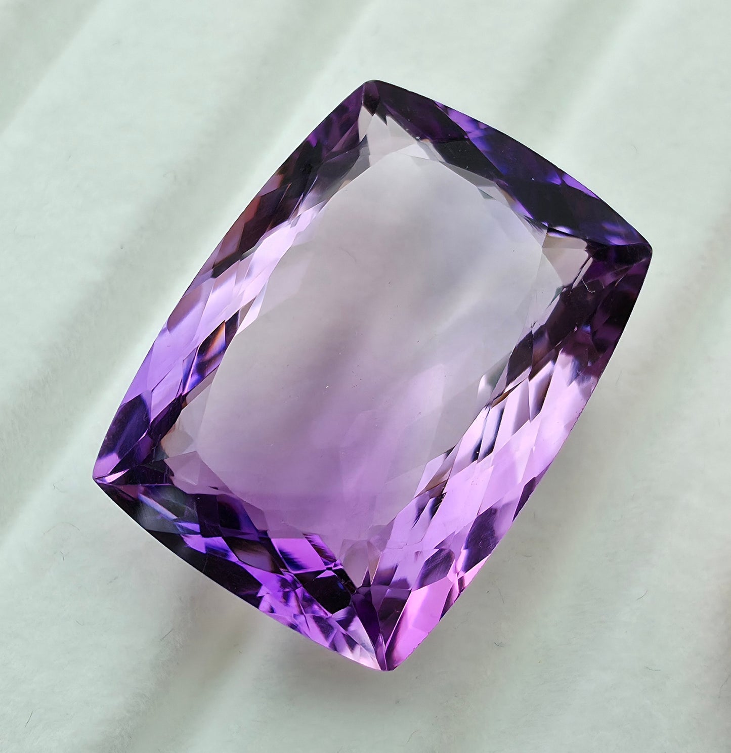 40.65ct Amethyst Faceted Cushion-Mixed Cut