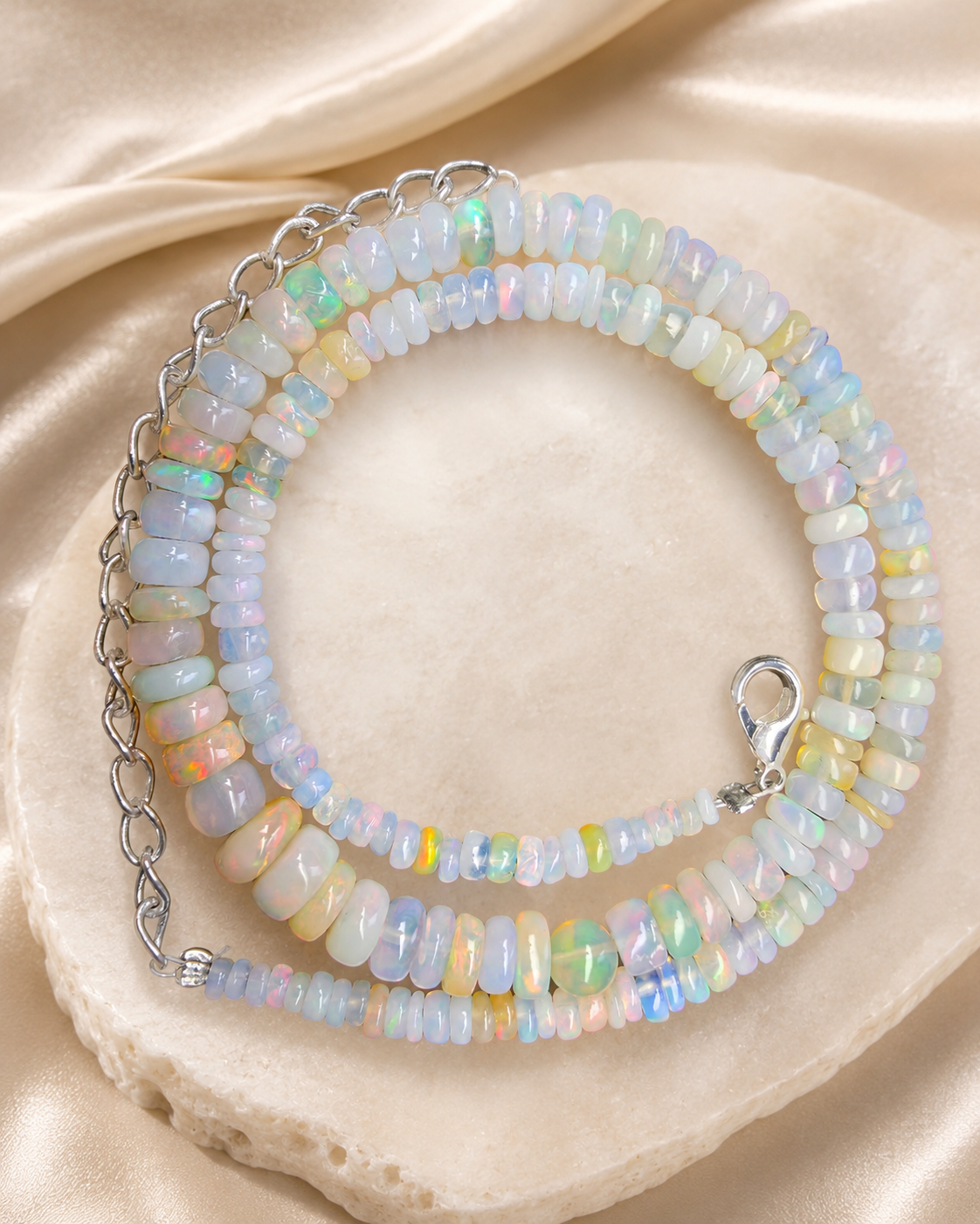 Natural White Opal Necklace
