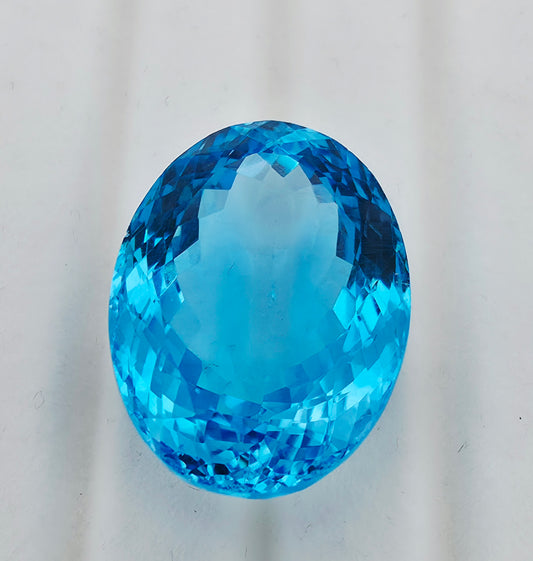 68.89ct Topaz Swiss Blue - Oval Cut